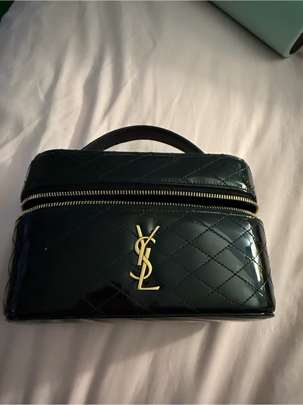 Saint Laurent Black Quilted Leather Vanity Case with Gold Hardware - Picture 2 of 4